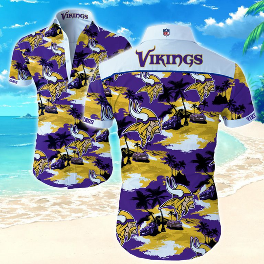 football Minnesota Vikings Hawaiian Shirt Summer Button Up