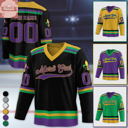 Discover Mardi Gras Festival 2026 Personalized Hockey Jersey