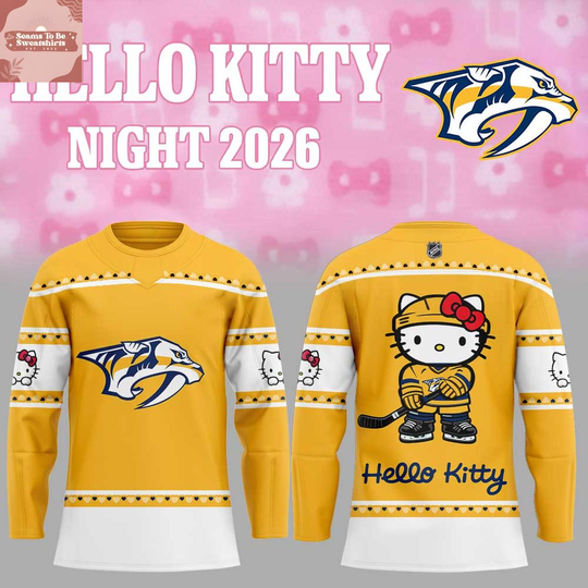 Discover Nashville Predators x Hello Kitty Night 2026 Hockey Jersey