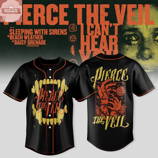 Pierce The Veil I Cant Hear You World Tour Australia 2026 Baseball Jersey