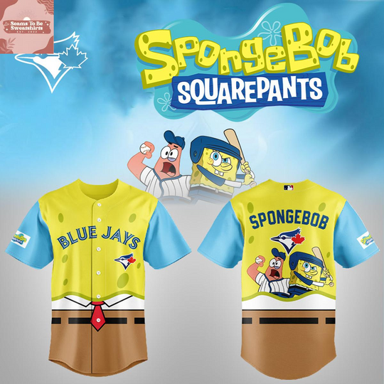 Discover Toronto Blue Jays x SpongeBob SquarePants Night 2026 Baseball Jersey