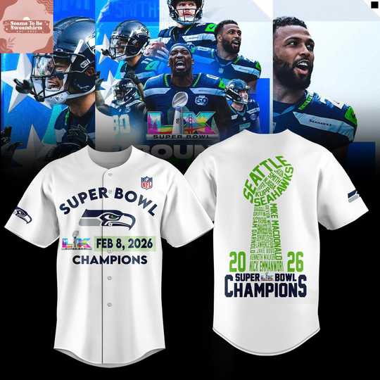 Seattle Seahawks Super Bowl LX Champions 2026 Baseball Jersey