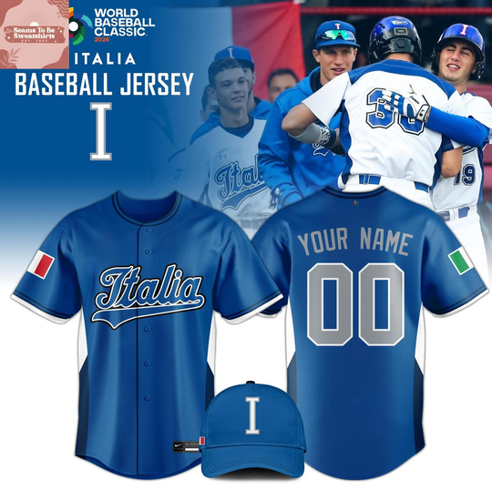 Italia Baseball 2026 World Baseball Classic Personalized Baseball Jersey