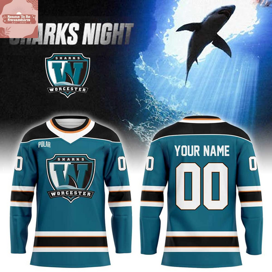 Discover Worcester Railers x Sharks Night 2026 Personalized Hockey Jersey