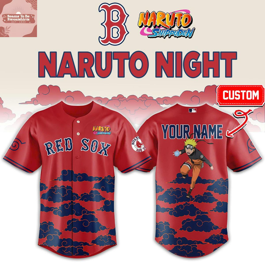 Boston Red Sox x Narutoo Shippuden Night 2026 Personalized Baseball Jersey