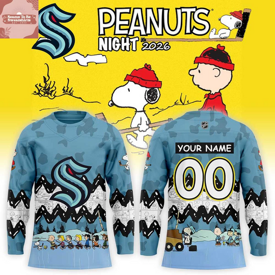 Discover Seattle Kraken x Peanuts Night 2026 Personalized Hockey Jersey