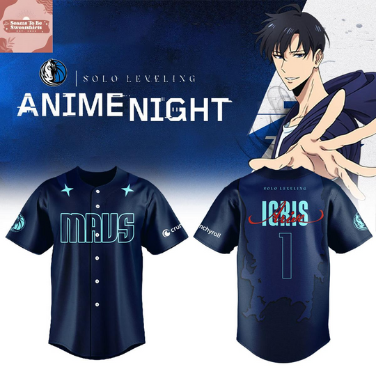 Discover Dallas Mavericks x Solo Leveling Anime Night 2026 Personalized Baseball Jersey