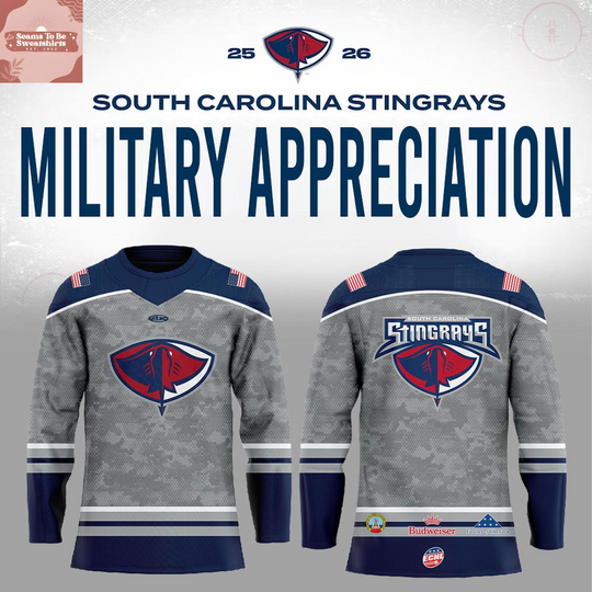 Discover South Carolina Stingrays Military Appreciation 2026 Hockey Jersey