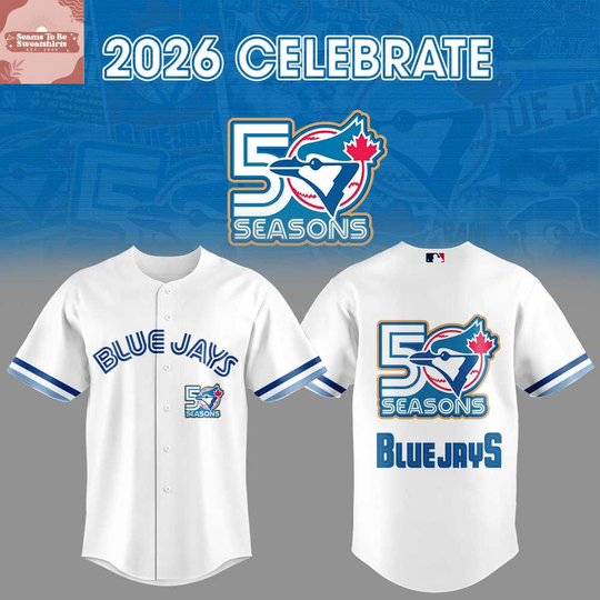 Discover Toronto Blue Jays 2026 Celebrate 50th Season Baseball Jersey