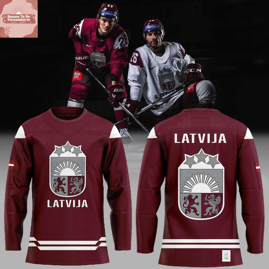 Latvijas Hokeja Federacija 2026 Winter Olympics Red Hockey Jersey