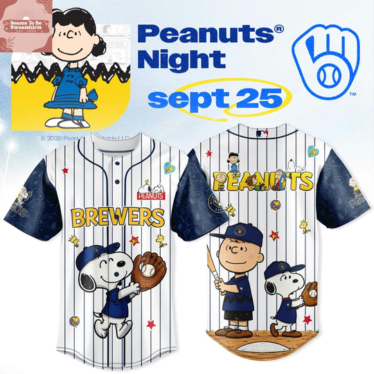 Discover Milwaukee Brewers x Peanuts Night 2026 Baseball Jersey