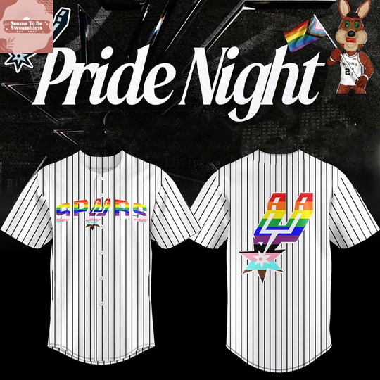 San Antonio Spurs x Pride Night 2026 Vertical Striped Baseball Jersey