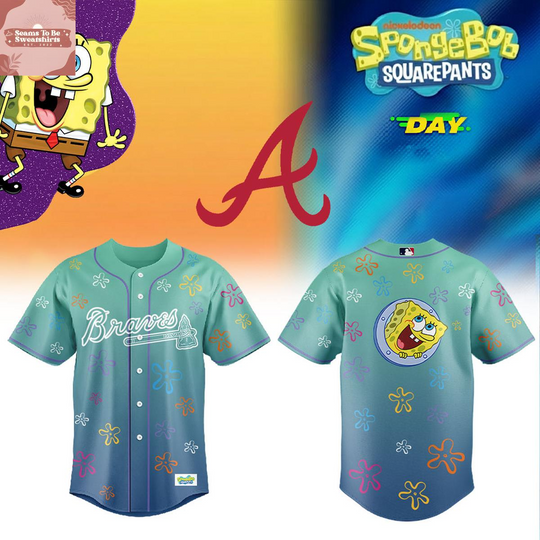 Discover Atlanta Braves x SpongeBob SquarePants Day 2026 Baseball Jersey