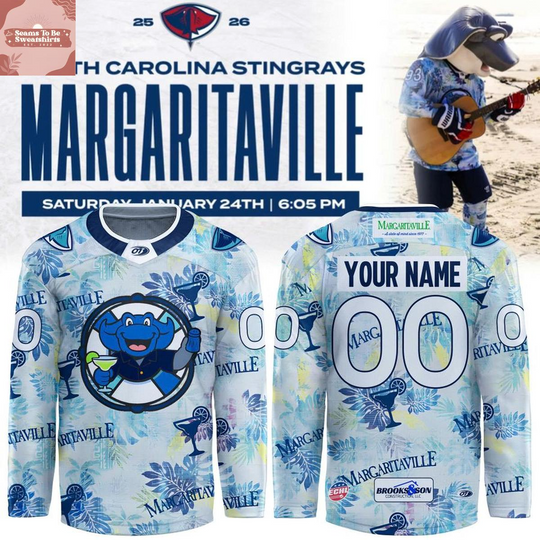 Discover South Carolina Stingrays x Margaritaville Night 2026 Personalized Hockey Jersey