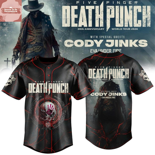 Five Finger Death Punch 20th Anniversary World Tour 2026 Baseball Jersey