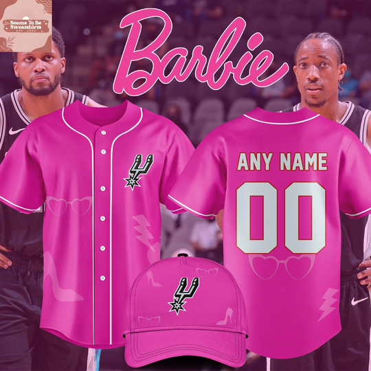 San Antonio Spurs x Barbie Game Day 2026 Personalized Baseball Jersey