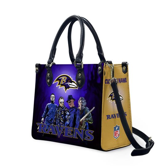 Baltimore Ravens Leather Bag, Unisex Sport Leather Bag