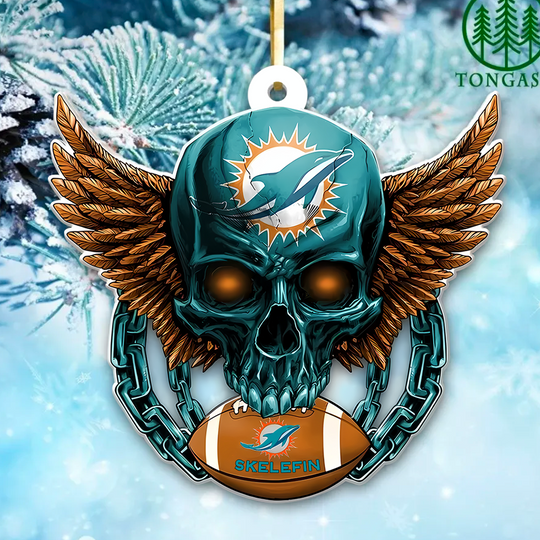Miami Football Team Dolphins Christmas Ornament Gift Decor