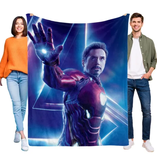 Iron Man Guardian Fleece Blanket for Bed and Sofa, Gift for Boys and Girls Fans