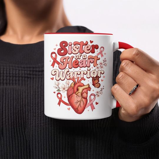 Heart Warrior Sister Mug, Survivor Support, Heart Disease Awareness Gift, Sister Gift