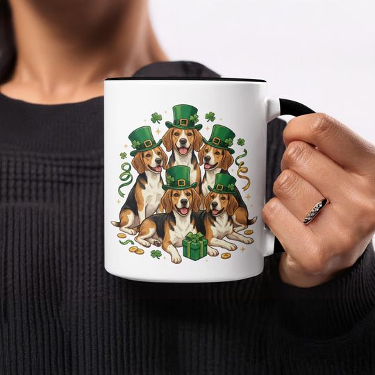 Discover Beagle St Patricks Day Mug, Lucky Dog Gift, Irish Dog Lover Present, Cute Beagle Shamrock Mug, St Paddys Day Coffee Mug, Gift for Beagle