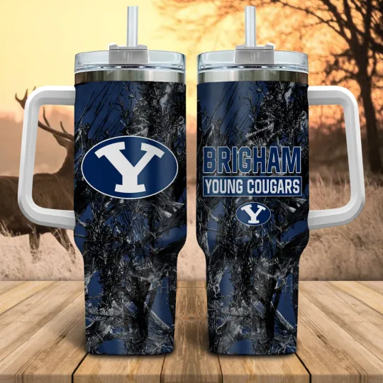 Utah College Football Fan Camo Tumbler With Handle