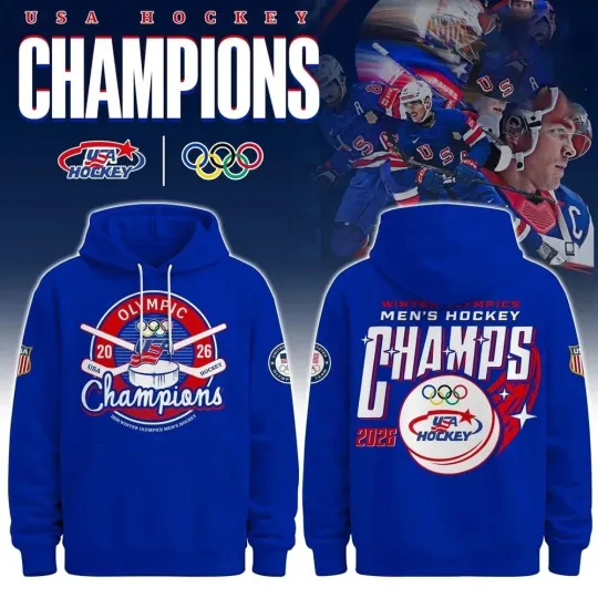 2026 USA Hockey Olympic All Over Hoodie Shirt - Size S to 5XL V09
