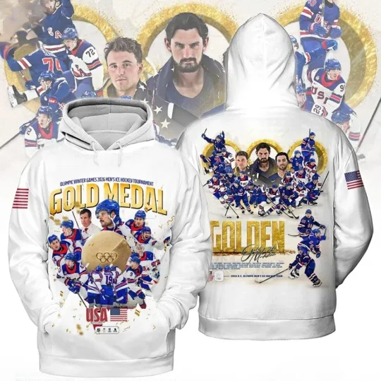 Discover 2026 USA Hockey Olympic All Over Hoodie Shirt - Size S to 5XL V06