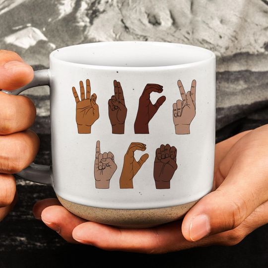 F*ck ICE Hand Sign Pottery Mug, Anti Trump Coffee Mug, No Ice Coffee Mug, Mug For Political Activism, Ice Out For Good Mug
