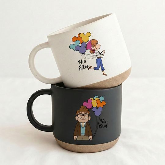 HIs Ellie Her Carl Mug, My Greatest Adventure Pottery Mug, Carl And Ellie Mugs, Coffee Mug Couples, Up Movie Mug
