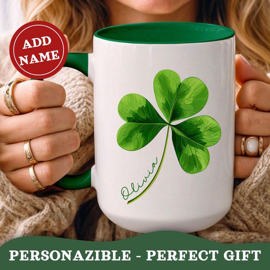 Discover Personazible St Patricks Day Mug Custom Irish St Paddys Day shamrock Cup | Accent Coffee Mug