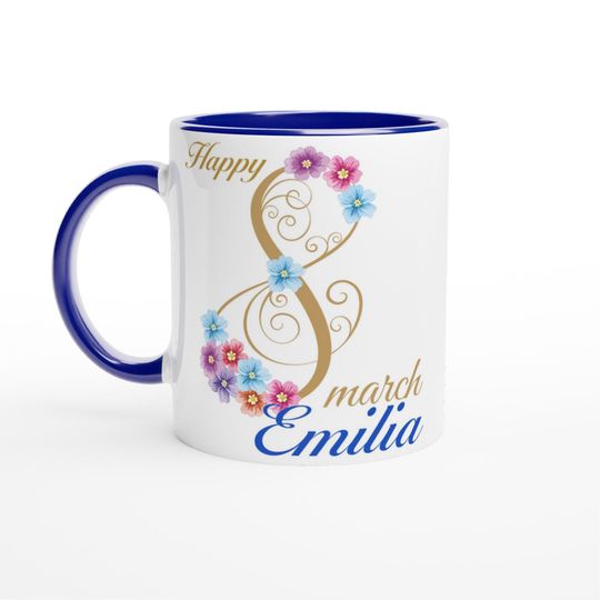 Discover Floral Number 8 Mug | Personalized Women's Day Gift