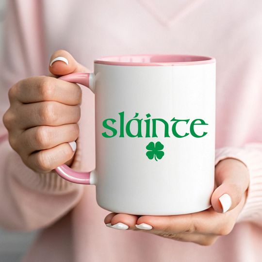 Discover Slinte Mug | St Patricks Day Cup | Irish Cheers Gift | Celtic Shamrock Mug