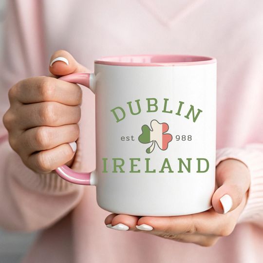 Discover Dublin Ireland Mug | St Patricks Day Cup | Est 988 Irish Gift | Heritage Shamrock Mug
