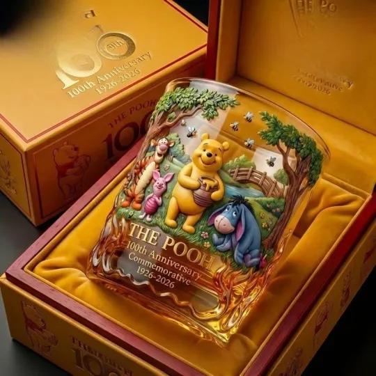 Pooh 100th Anniversary Commemorative Whiskey Glass