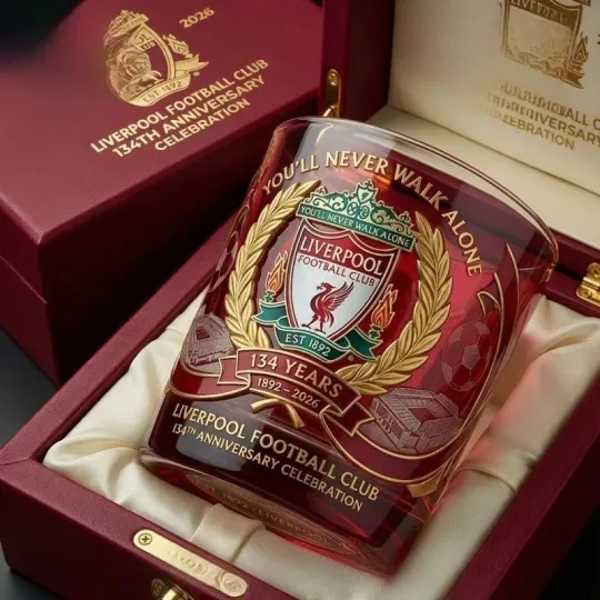 Liverpool FC 134 Years Anniversary Whiskey Glass