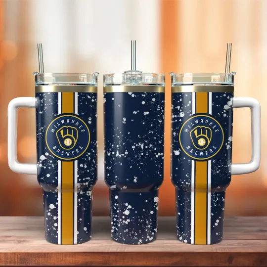 Discover Blue Gold Baseball Insulated Tumbler With Handle
