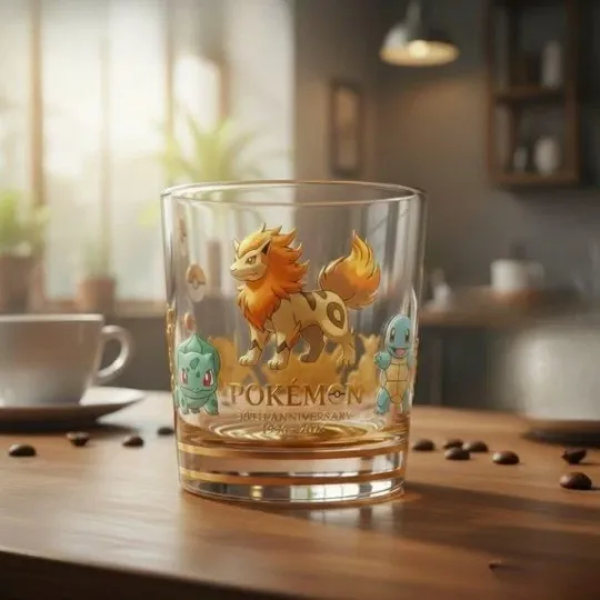 Arcanine PKM 30th Anniversary Whiskey Glass