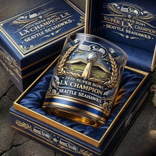 2026 Super Bowl LX Seahawks Champions Whiskey Glass
