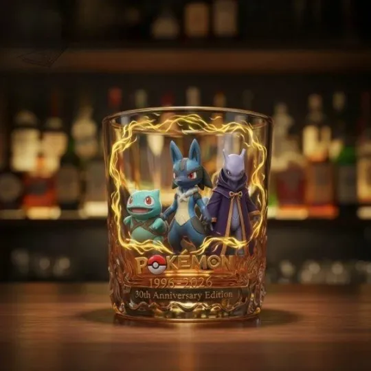 Lucario PKM Whiskey Glass