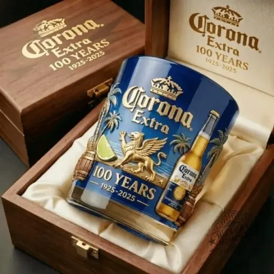 The Corona Extra 100Th Anniversary Whiskey Glass