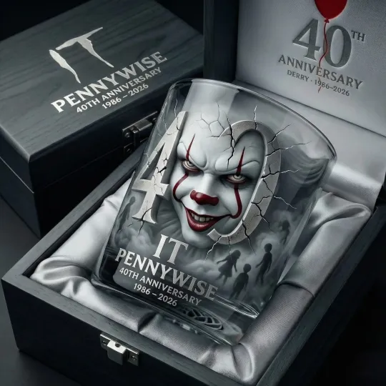 IT Pennywise 40th Anniversary Whiskey Glass