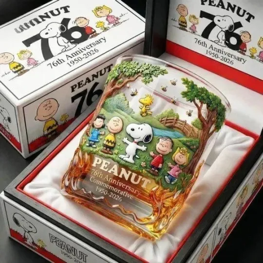 Peanuts 76th Anniversary Whiskey Glass