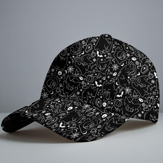 Gengar Baseball Hat, Cute Anime Ghost Pattern Cap, Mega Gengar Summer Hat, Gengar Hat Gifts