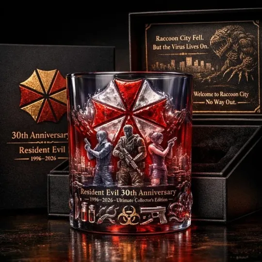Resident Evil 30Th Anniversary Whiskey Glass