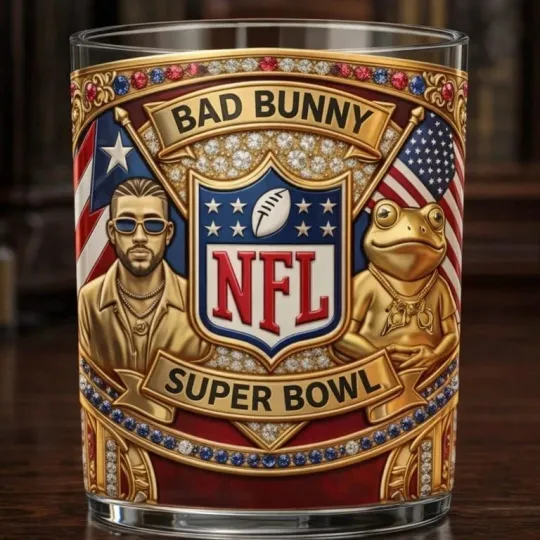 BadBunny SuperBowl Whiskey Glass