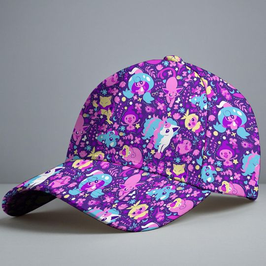 Espeon Slowpoke Baseball Cap, Cute Anime Character Pattern Hat, Shiny Espeon Star Summer Cap, Espeon Hat Gifts