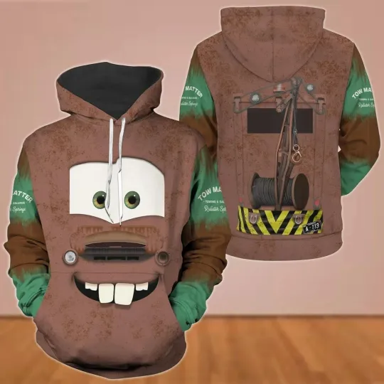 Tow Mater 3D Hoodie Cars Costume for Halloween