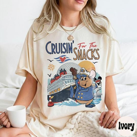 Gus Gus Snacks Disney Cruise Shirt, Cruisin' For The Snack Shirt, Disney Cinde Mouse Gus T-shirt, Family Cruise Vacation 2026 Gift Tee