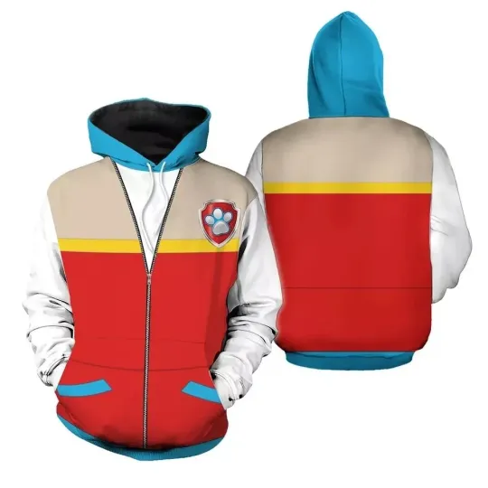 Plus Size 3D Ryder Halloween Hoodie with Paw Cosplay